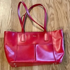 Ralph Lauren Red Shoulder Bag Zippered